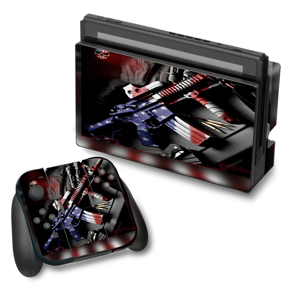  Ar Military Rifle America Flag Nintendo Switch Skin