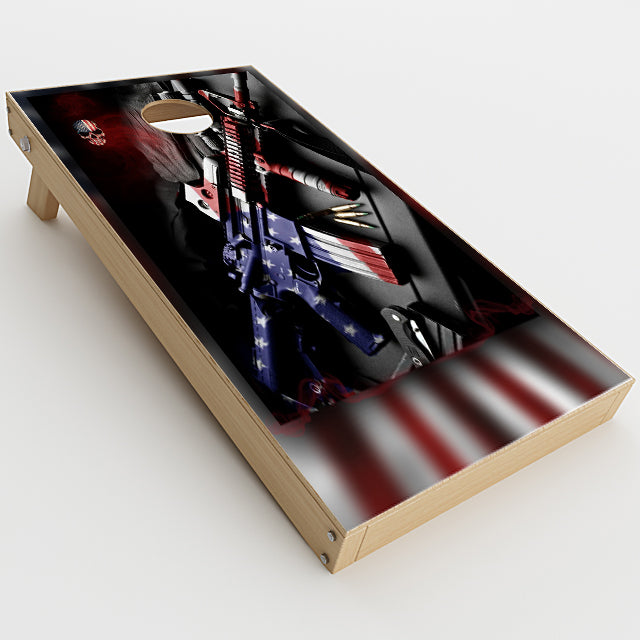  Ar Military Rifle America Flag Cornhole Game Boards  Skin