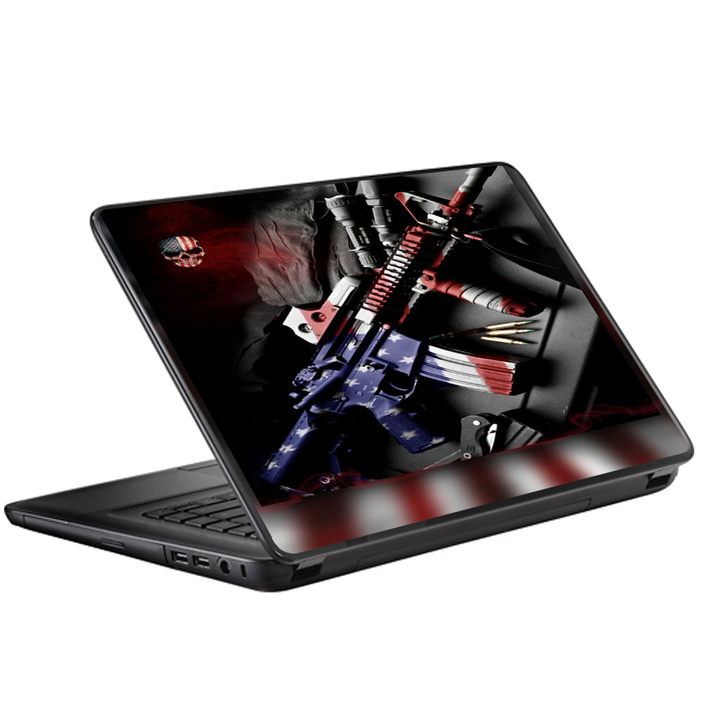  Ar Military Rifle America Flag Universal 13 to 16 inch wide laptop Skin