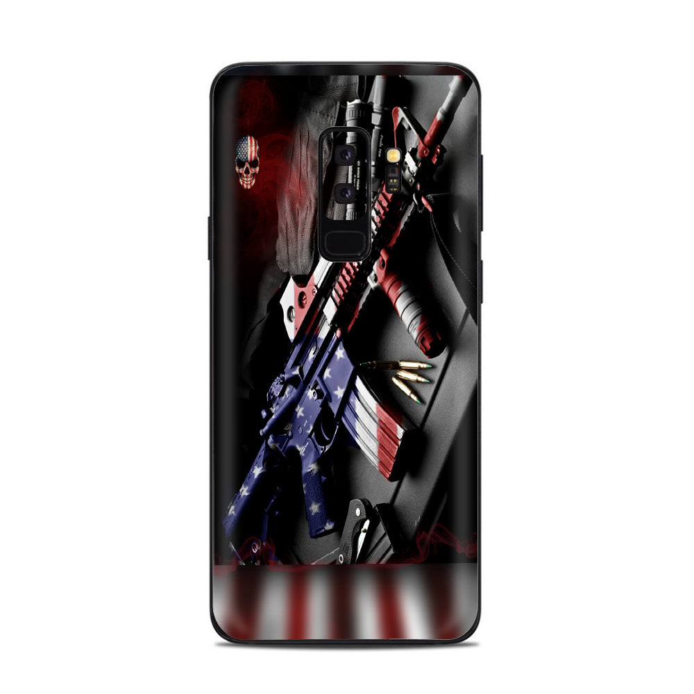  Ar Military Rifle America Flag Samsung Galaxy S9 Plus Skin