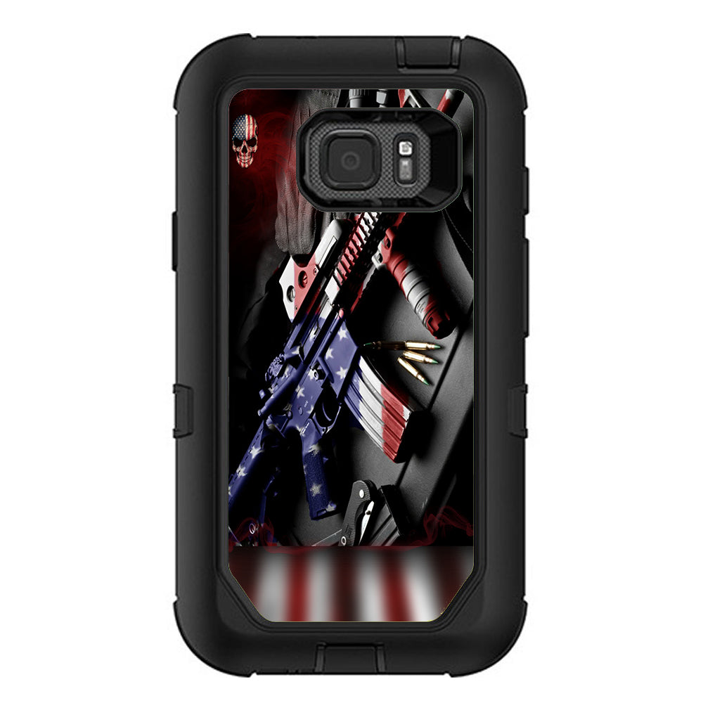  Ar Military Rifle America Flag Otterbox Defender Samsung Galaxy S7 Active Skin