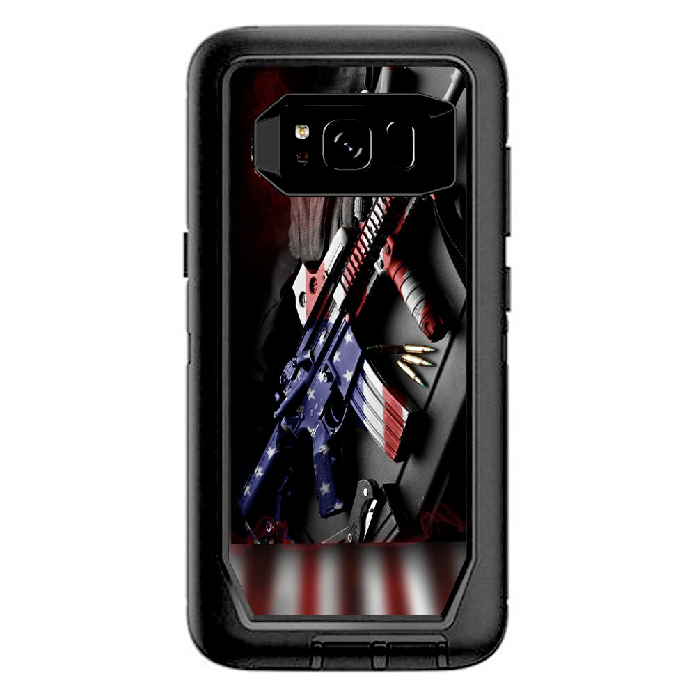  Ar Military Rifle America Flag Otterbox Defender Samsung Galaxy S8 Skin