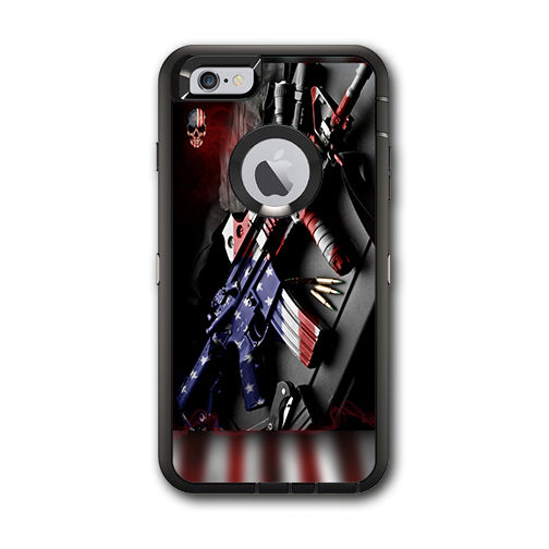  Ar Military Rifle America Flag Otterbox Defender iPhone 6 PLUS Skin