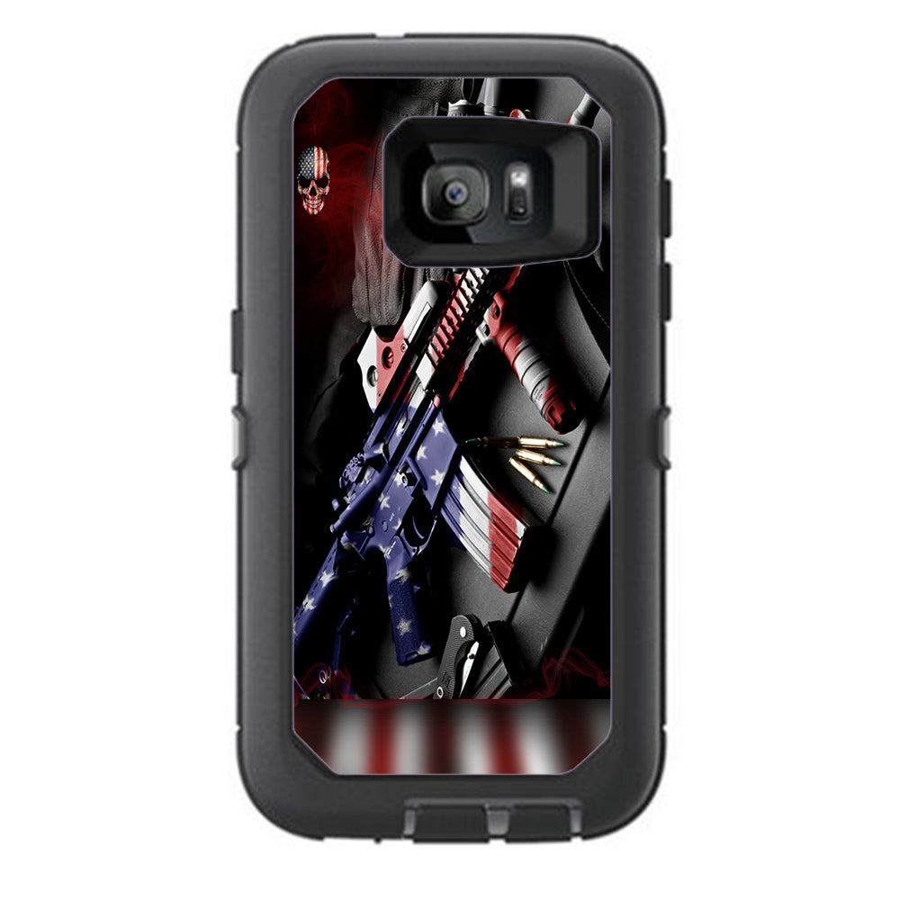  Ar Military Rifle America Flag Otterbox Defender Samsung Galaxy S7 Skin