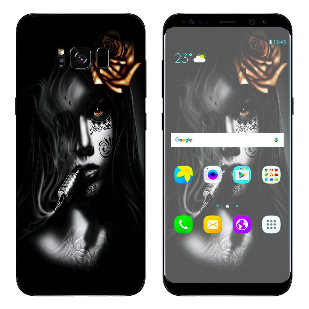  Dark Rose Tattoo Girl Samsung Galaxy S8 Skin