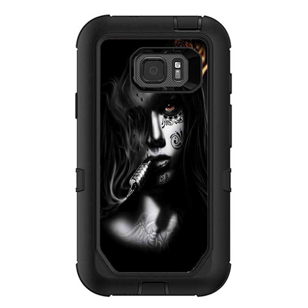  Dark Rose Tattoo Girl Otterbox Defender Samsung Galaxy S7 Active Skin