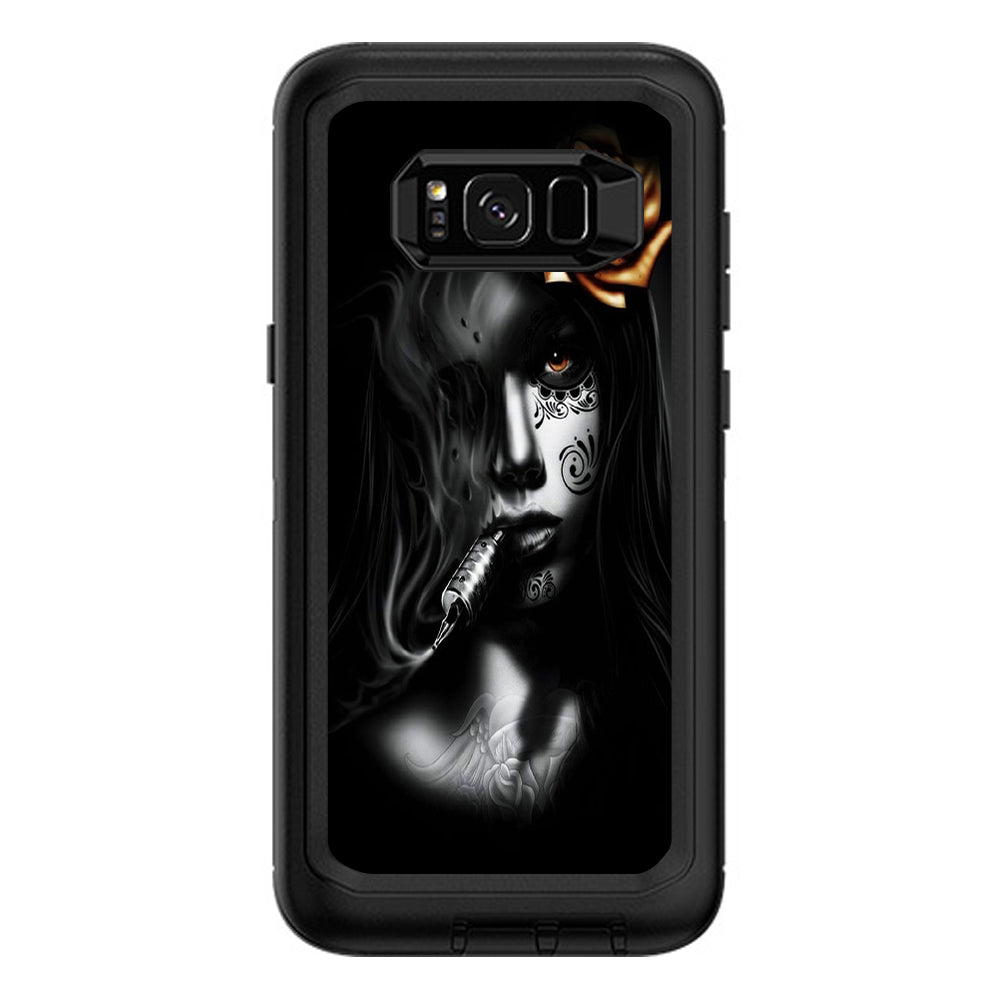  Dark Rose Tattoo Girl Otterbox Defender Samsung Galaxy S8 Plus Skin