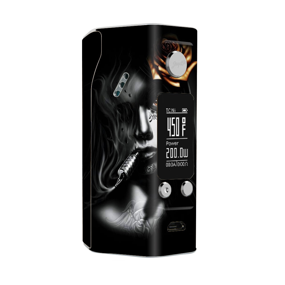  Dark Rose Tattoo Girl Wismec Reuleaux RX200S Skin