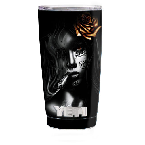  Dark Rose Tattoo Girl Yeti 20oz Rambler Tumbler Skin