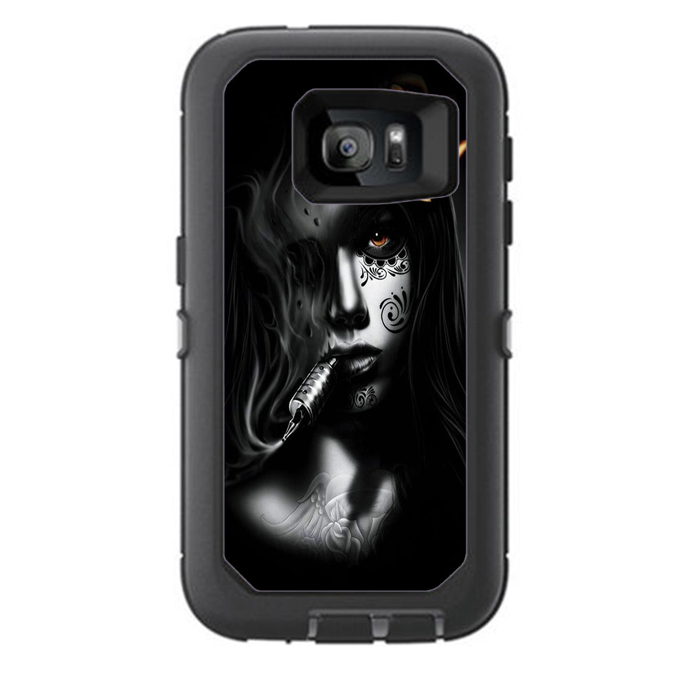  Dark Rose Tattoo Girl Otterbox Defender Samsung Galaxy S7 Skin