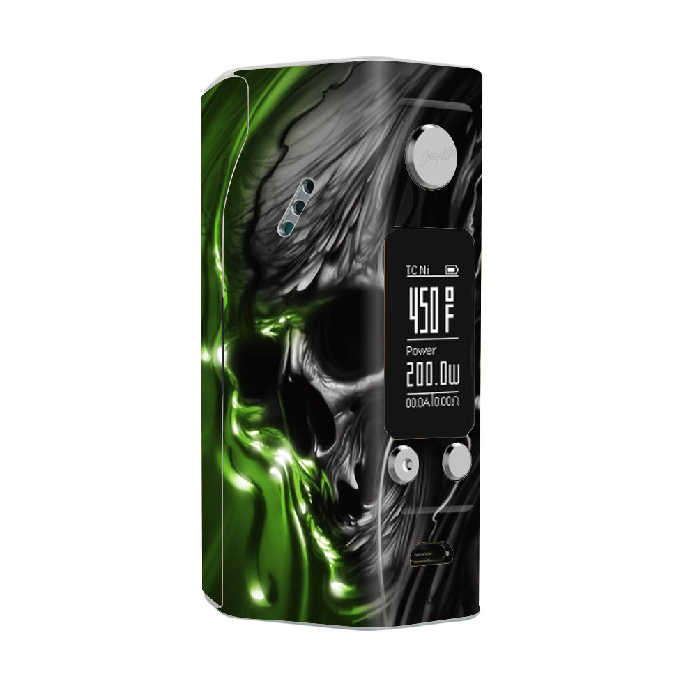 Dark Skull, Skeleton Neon Green Wismec Reuleaux RX200S Skin