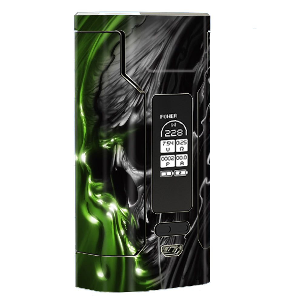  Dark Skull, Skeleton Neon Green Wismec Predator 228 Skin