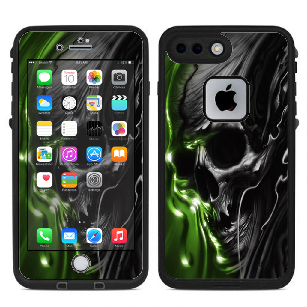  Dark Skull, Skeleton Neon Green Lifeproof Fre iPhone 7 Plus or iPhone 8 Plus Skin