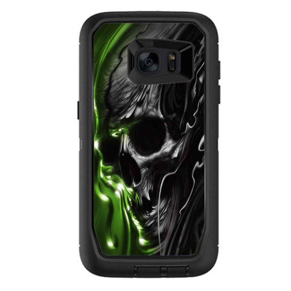  Dark Skull, Skeleton Neon Green Otterbox Defender Samsung Galaxy S7 Edge Skin