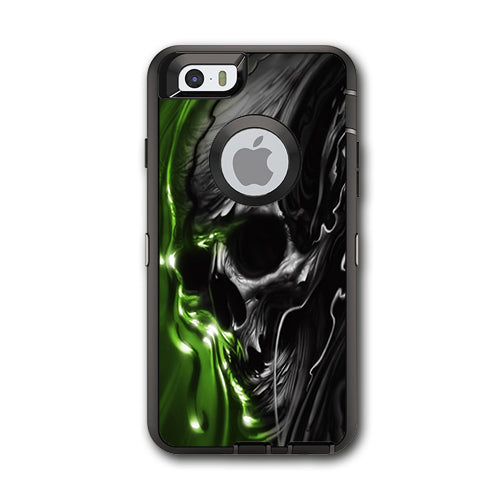  Dark Skull, Skeleton Neon Green Otterbox Defender iPhone 6 Skin