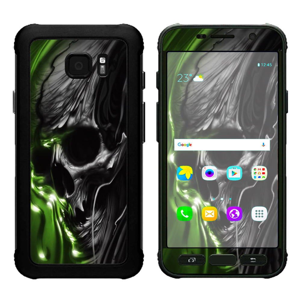  Dark Skull, Skeleton Neon Green Samsung Galaxy S7 Active Skin