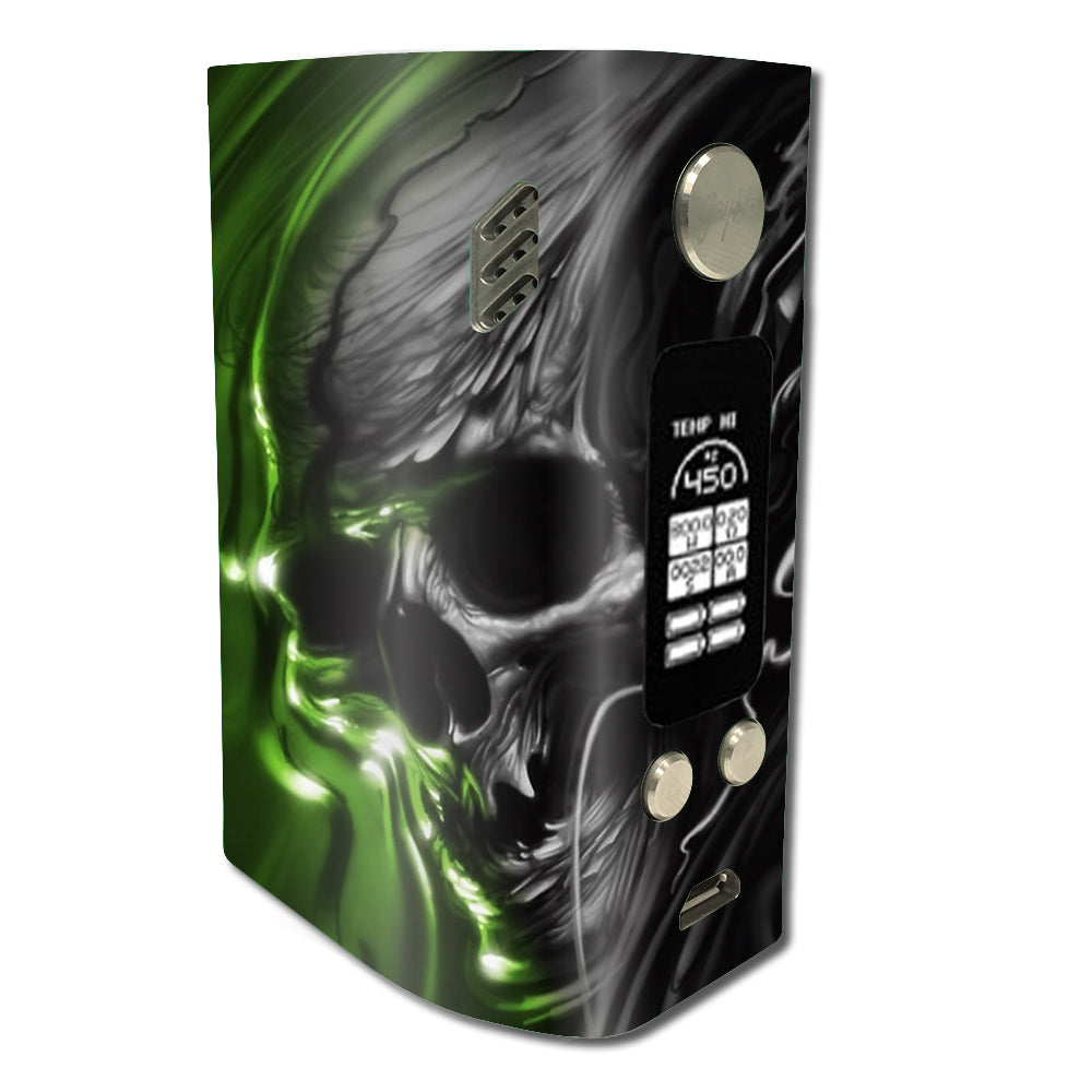  Dark Skull, Skeleton Neon Green Wismec Reuleaux RX300 Skin