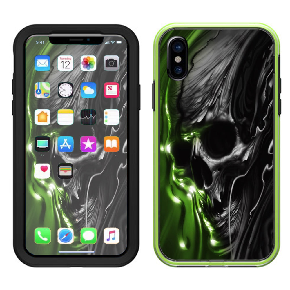  Dark Skull, Skeleton Neon Green Lifeproof Slam Case iPhone X Skin