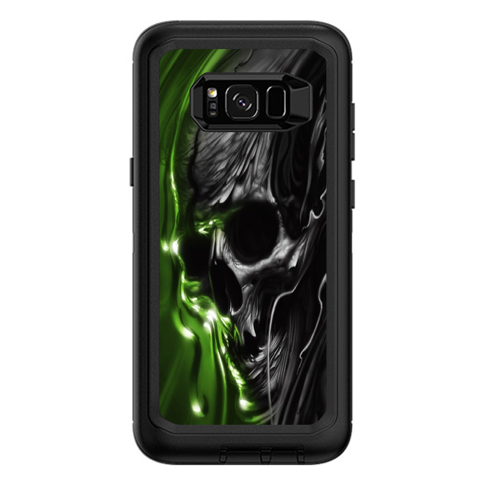  Dark Skull, Skeleton Neon Green Otterbox Defender Samsung Galaxy S8 Plus Skin