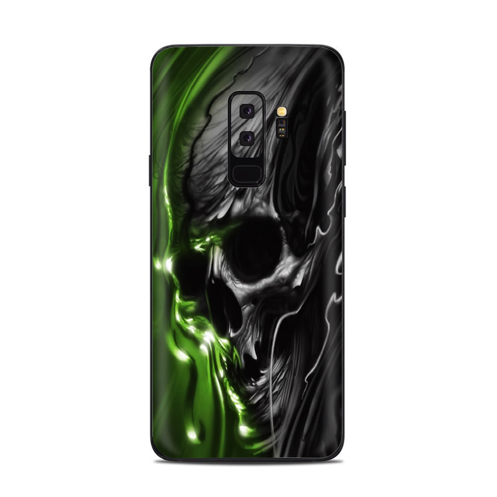  Dark Skull, Skeleton Neon Green Samsung Galaxy S9 Plus Skin