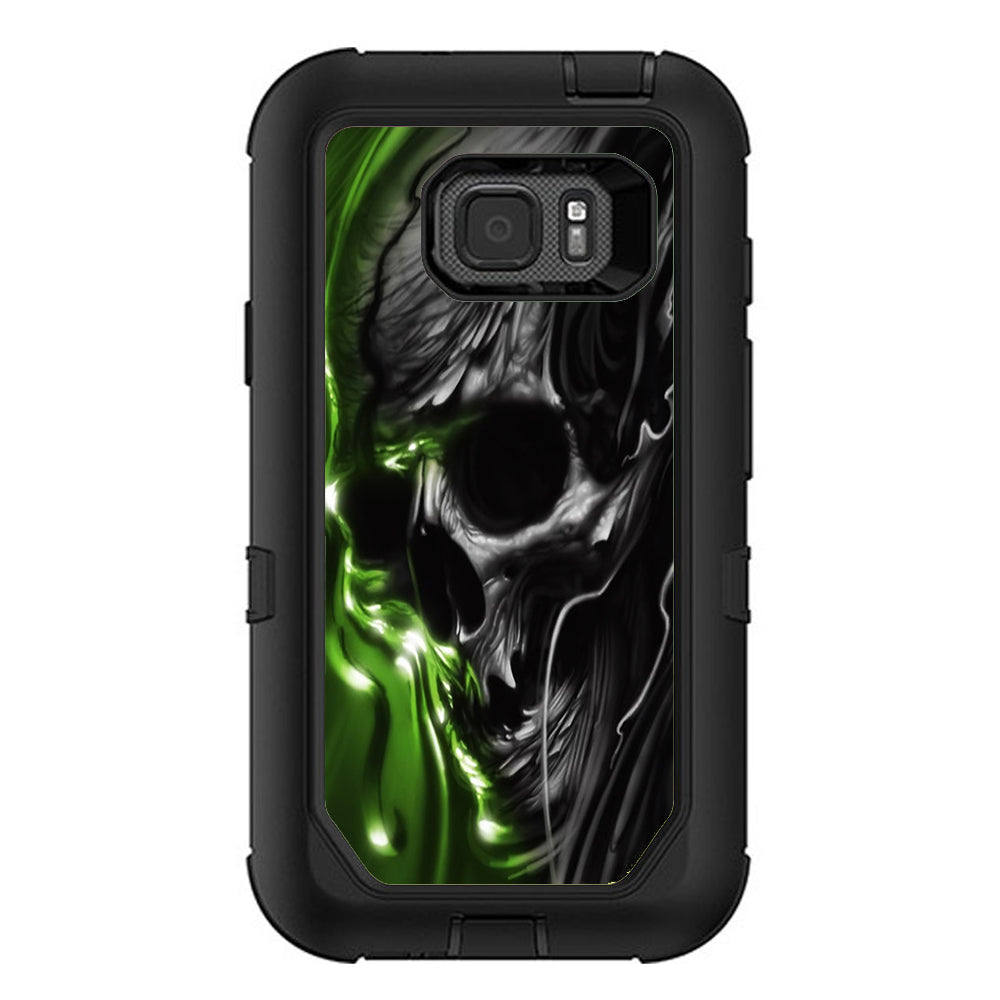  Dark Skull, Skeleton Neon Green Otterbox Defender Samsung Galaxy S7 Active Skin