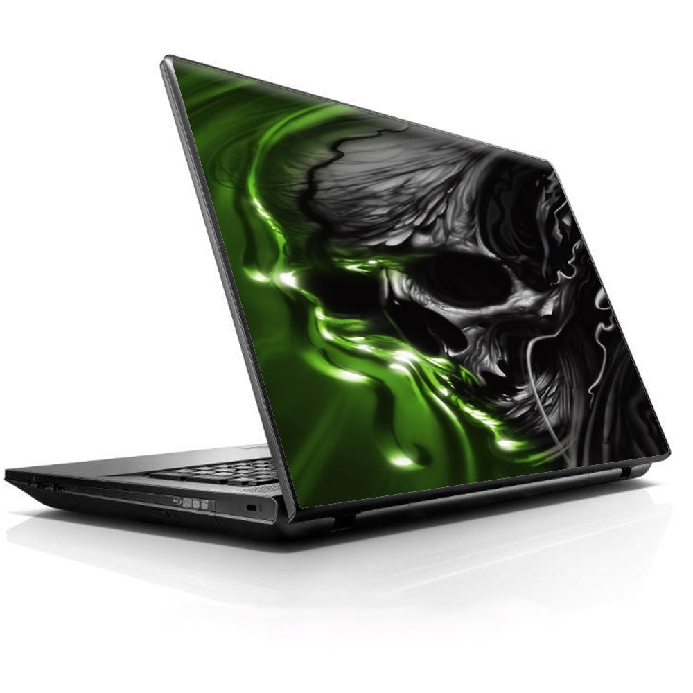  Dark Skull, Skeleton Neon Green Universal 13 to 16 inch wide laptop Skin
