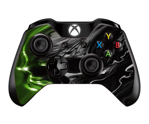  Dark Skull, Skeleton Neon Green Microsoft Xbox One Controller Skin