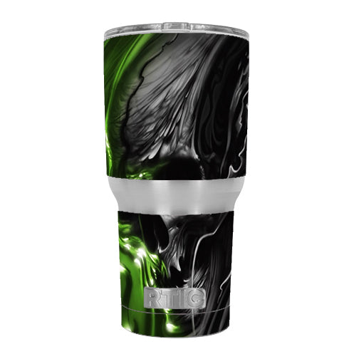  Dark Skull, Skeleton Neon Green RTIC 30oz Tumbler Skin
