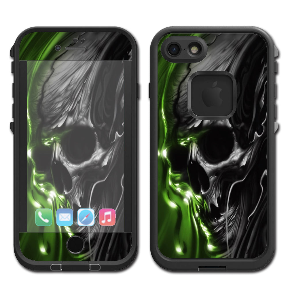  Dark Skull, Skeleton Neon Green Lifeproof Fre iPhone 7 or iPhone 8 Skin