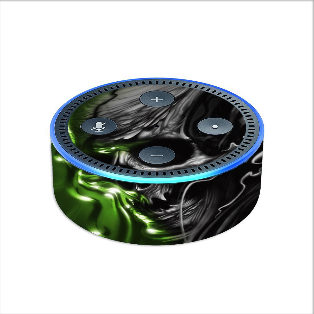  Dark Skull, Skeleton Neon Green Amazon Echo Dot 2nd Gen Skin