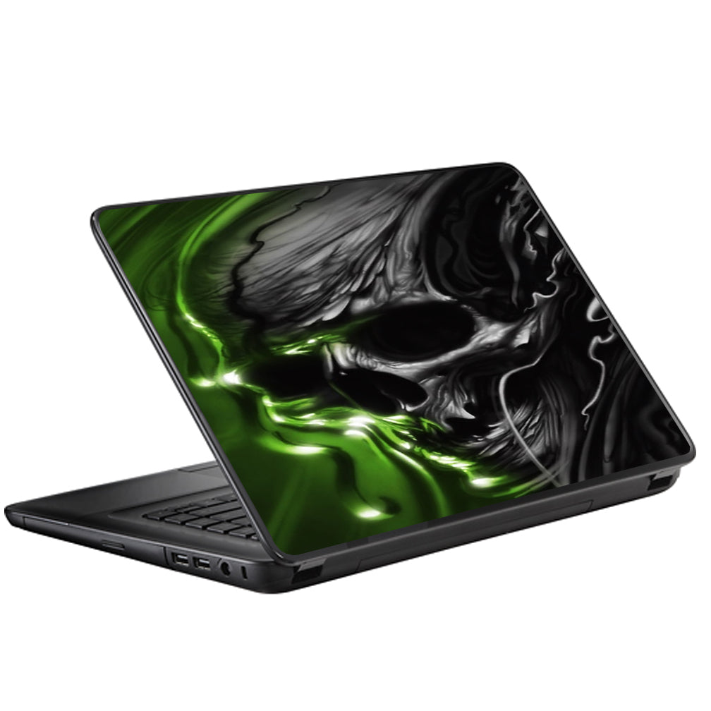  Dark Skull, Skeleton Neon Green Universal 13 to 16 inch wide laptop Skin