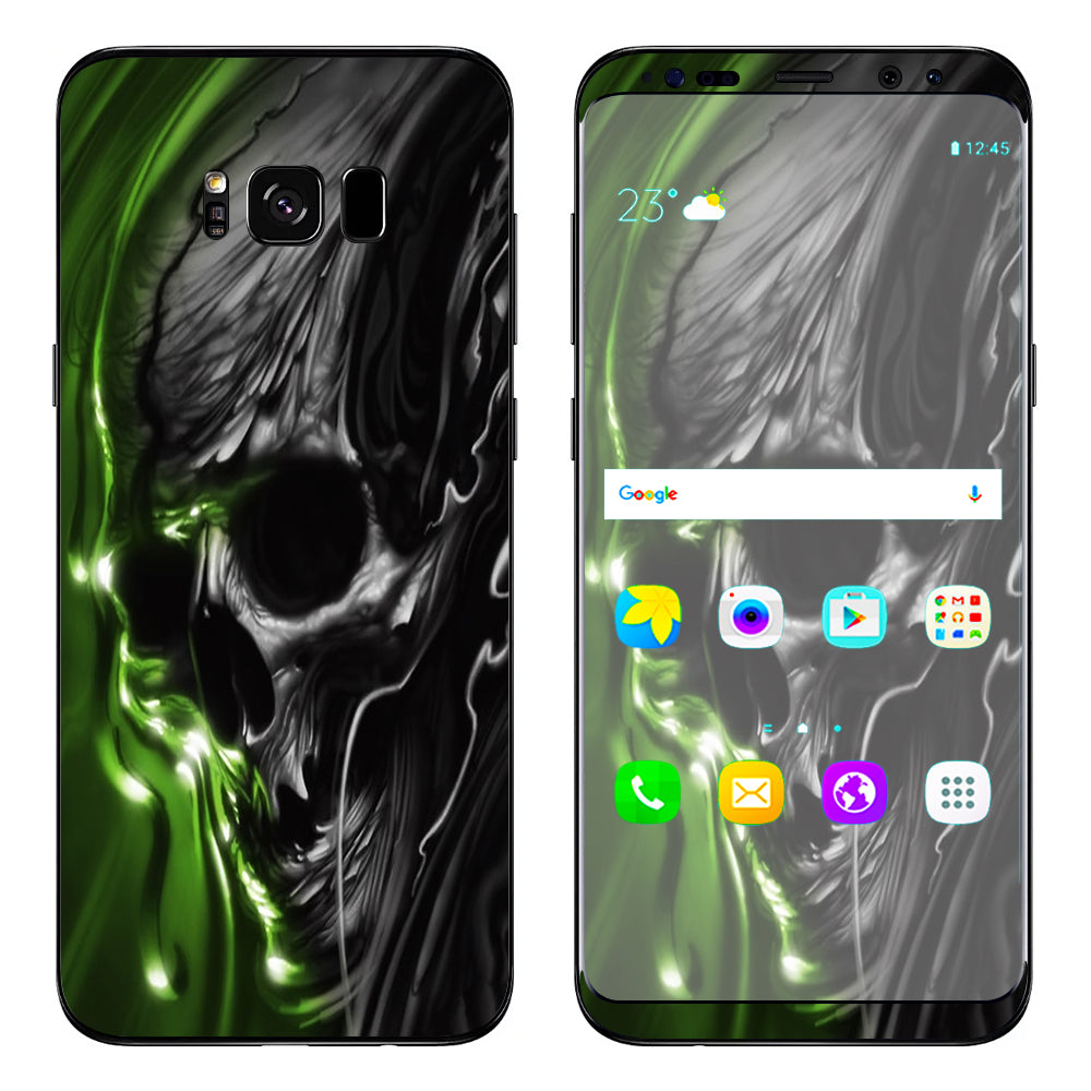  Dark Skull, Skeleton Neon Green Samsung Galaxy S8 Skin