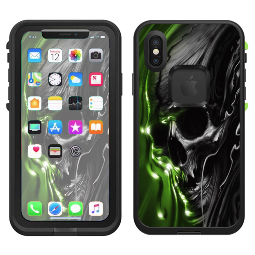  Dark Skull, Skeleton Neon Green Lifeproof Fre Case iPhone X Skin