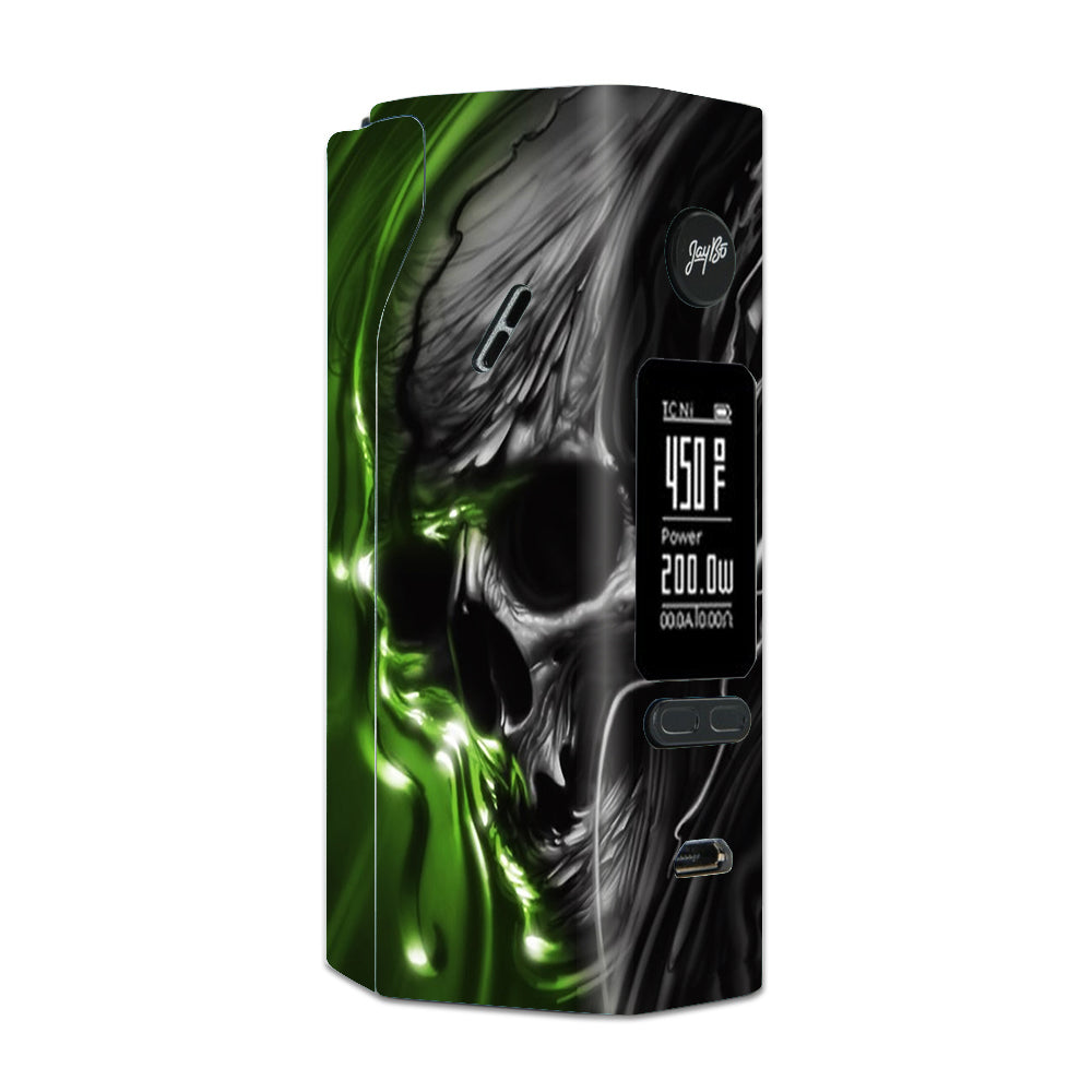  Dark Skull, Skeleton Neon Green Wismec Reuleaux RX 2/3 combo kit Skin