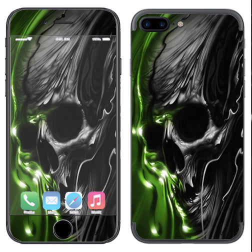  Dark Skull, Skeleton Neon Green Apple  iPhone 7+ Plus / iPhone 8+ Plus Skin