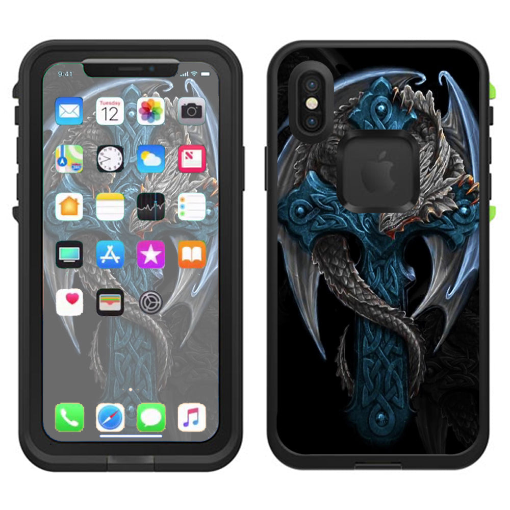  Dragon On Cross Lifeproof Fre Case iPhone X Skin
