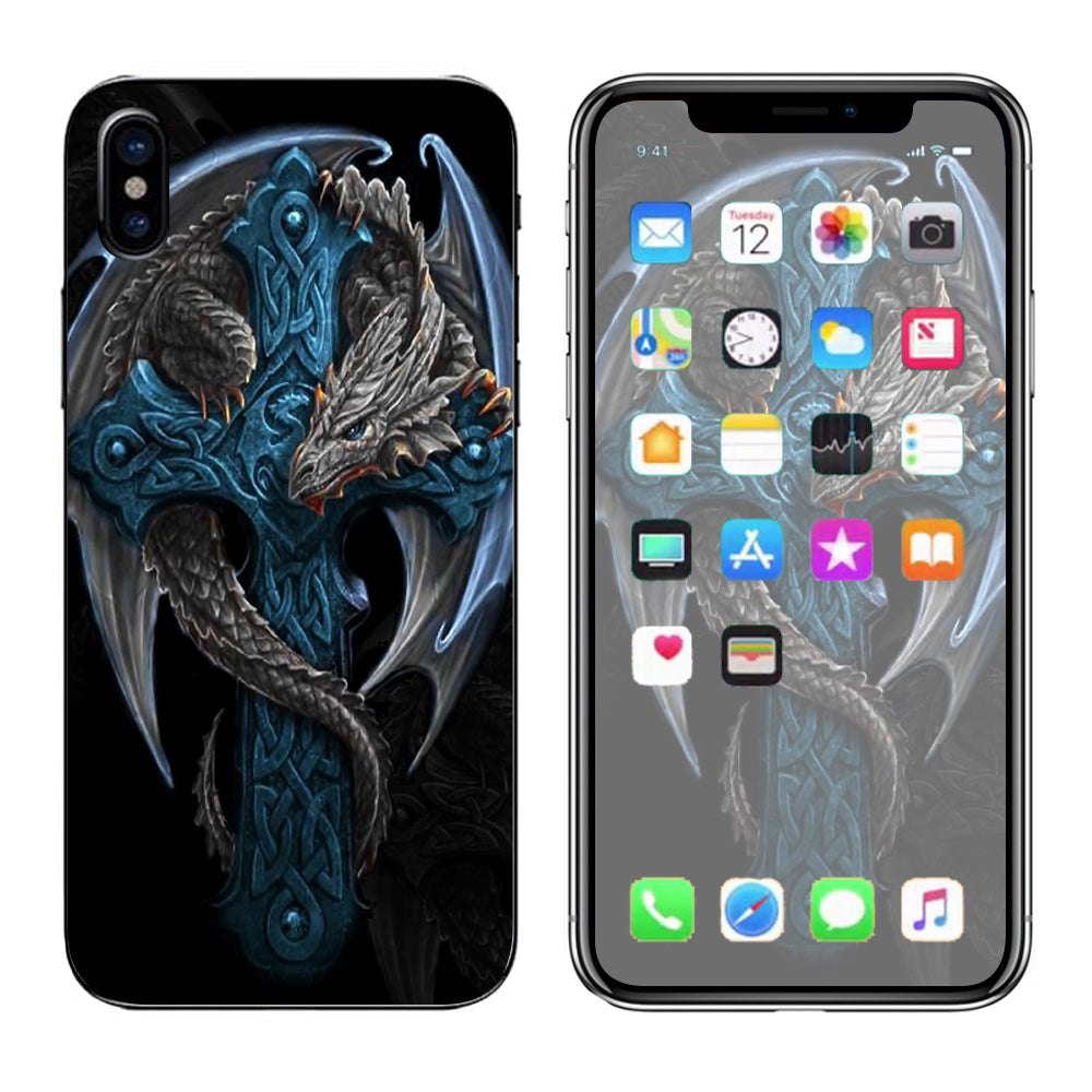 Dragon On Cross Apple iPhone X Skin
