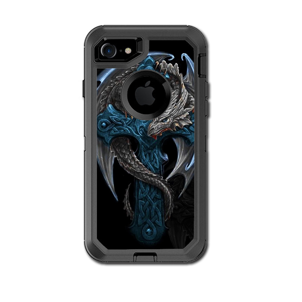  Dragon On Cross Otterbox Defender iPhone 7 or iPhone 8 Skin