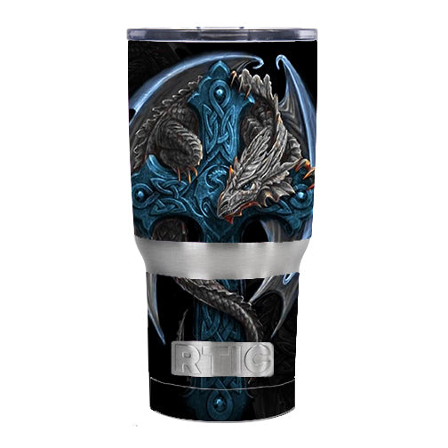  Dragon On Cross RTIC 20oz Tumbler Skin