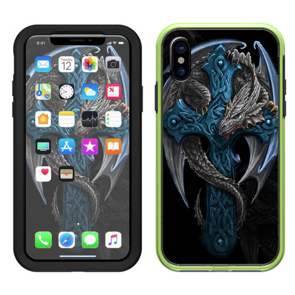  Dragon On Cross Lifeproof Slam Case iPhone X Skin