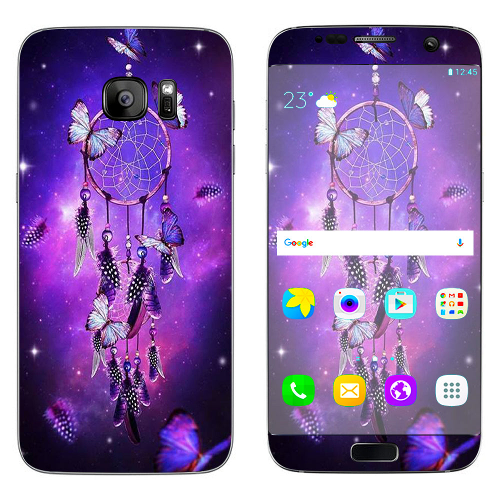  Dreamcatcher Butterflies Purple Samsung Galaxy S7 Edge Skin