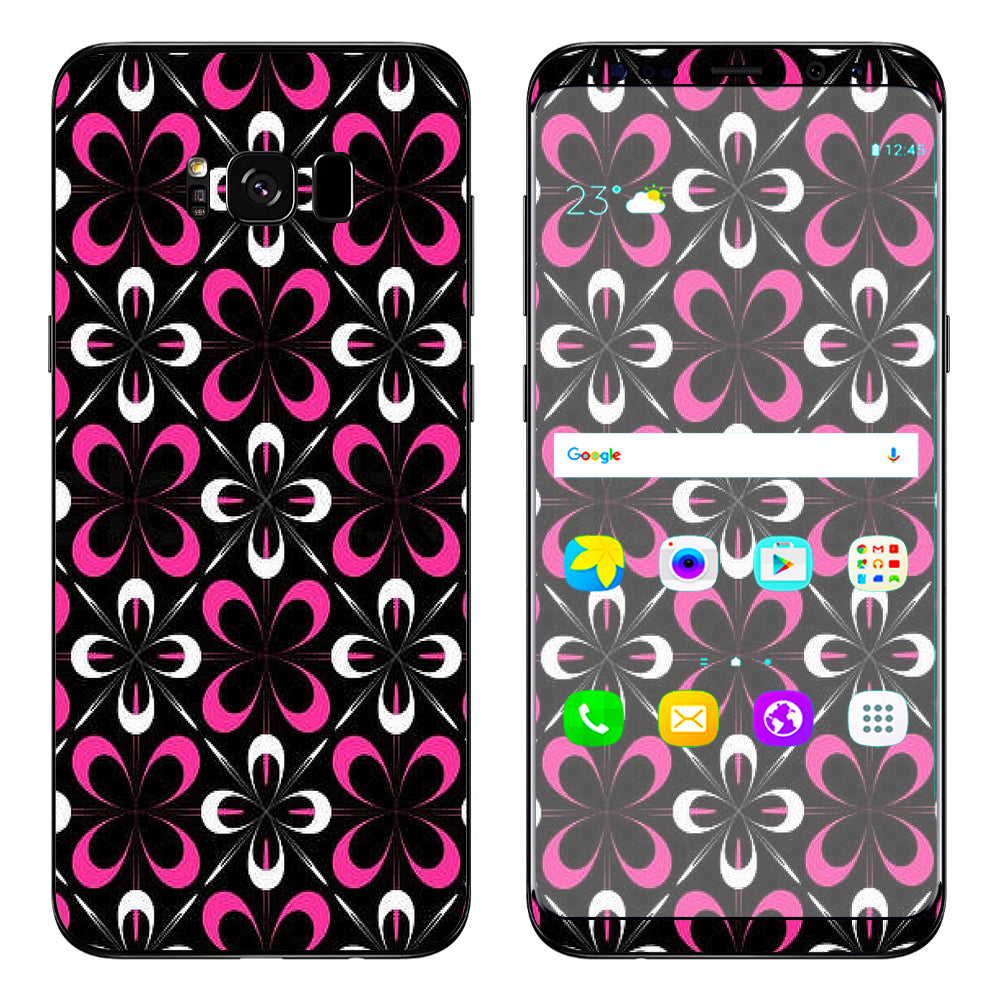  Abstract Pink Black Pattern Samsung Galaxy S8 Plus Skin