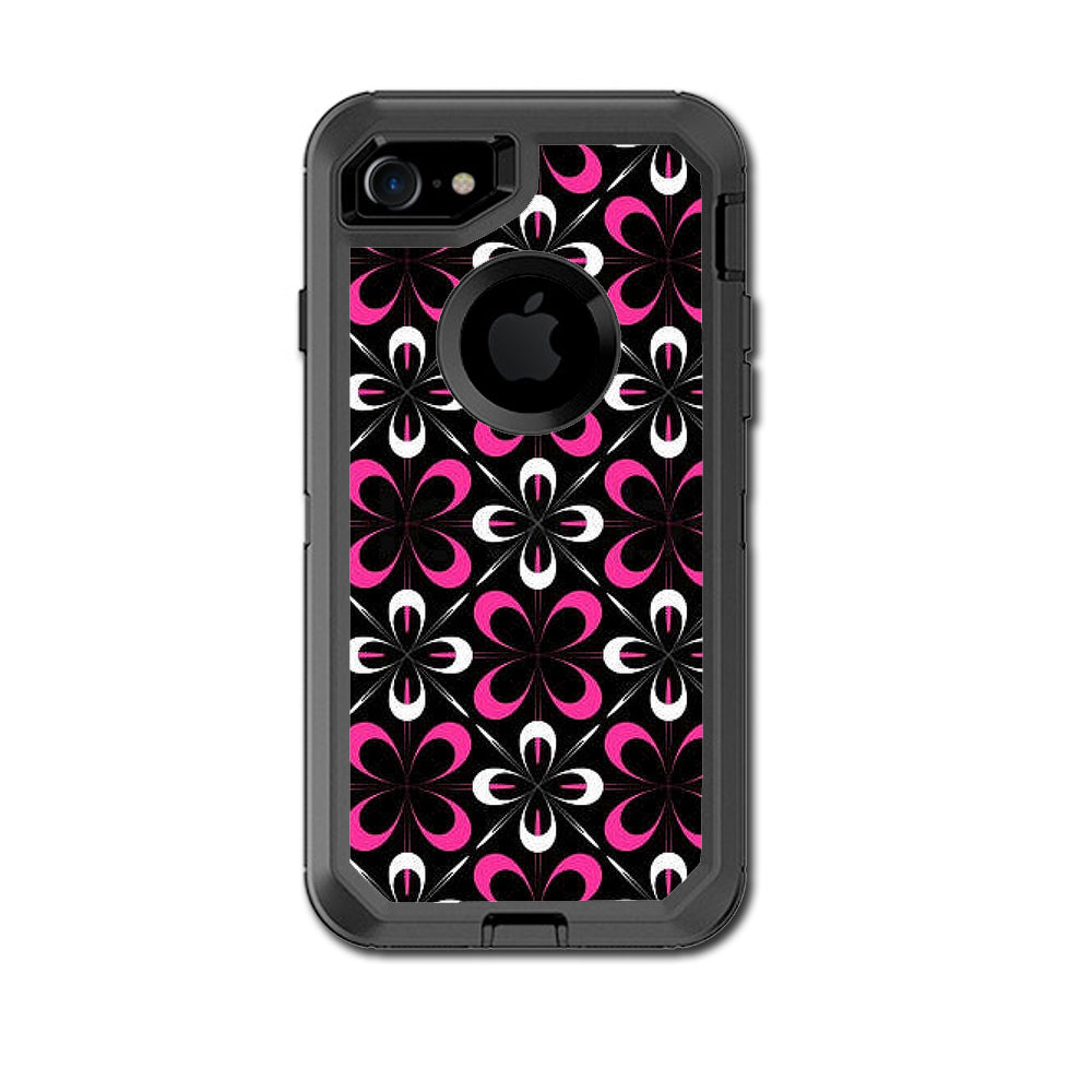  Abstract Pink Black Pattern Otterbox Defender iPhone 7 or iPhone 8 Skin