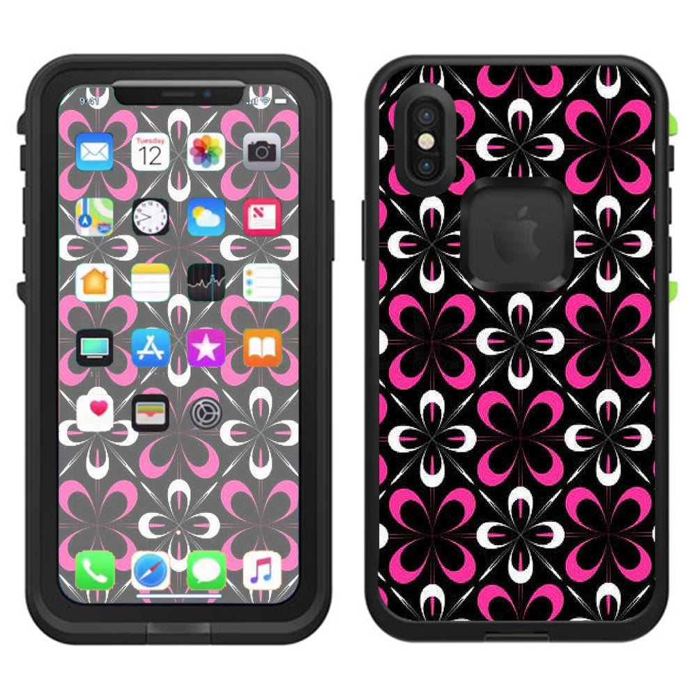  Abstract Pink Black Pattern Lifeproof Fre Case iPhone X Skin