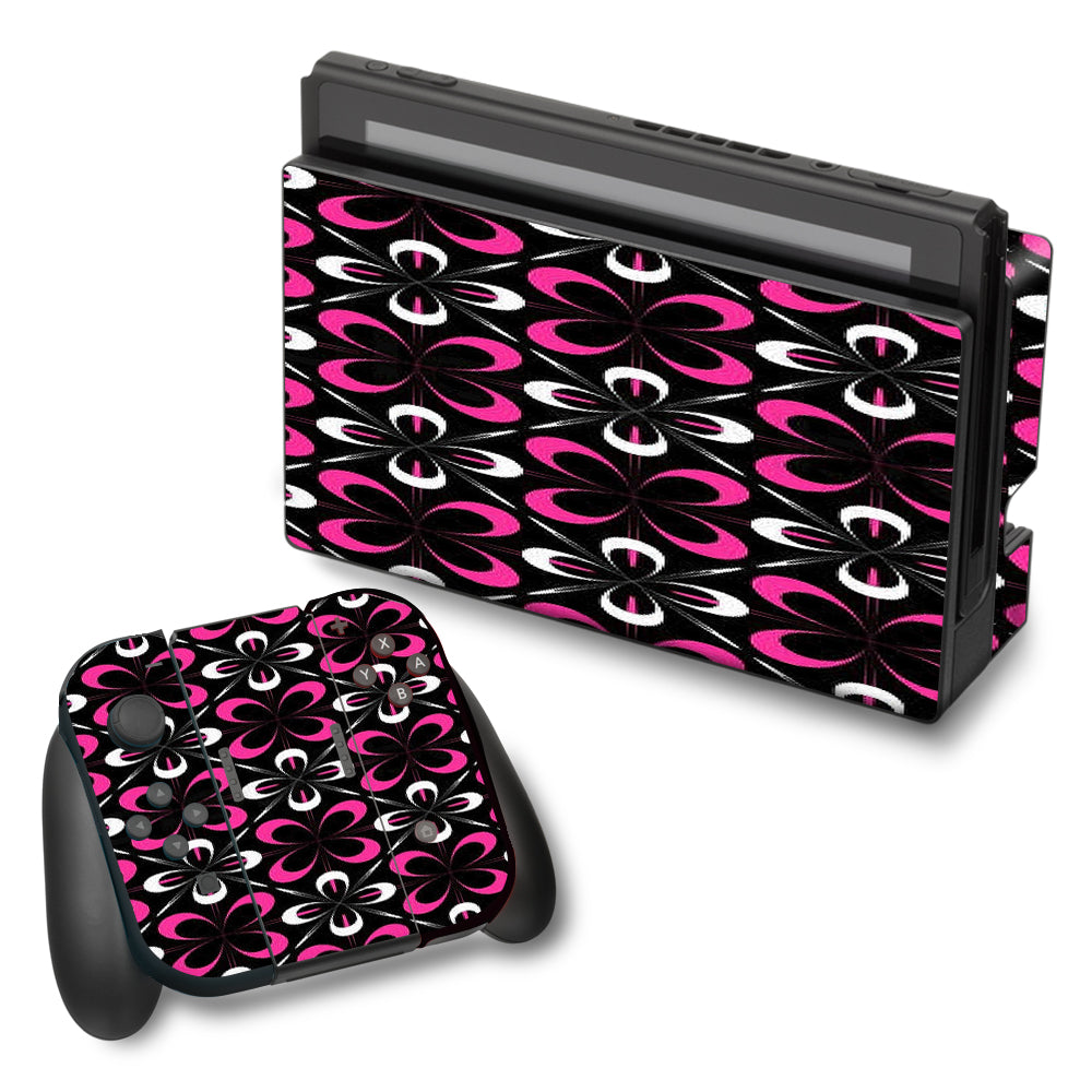  Abstract Pink Black Pattern Nintendo Switch Skin