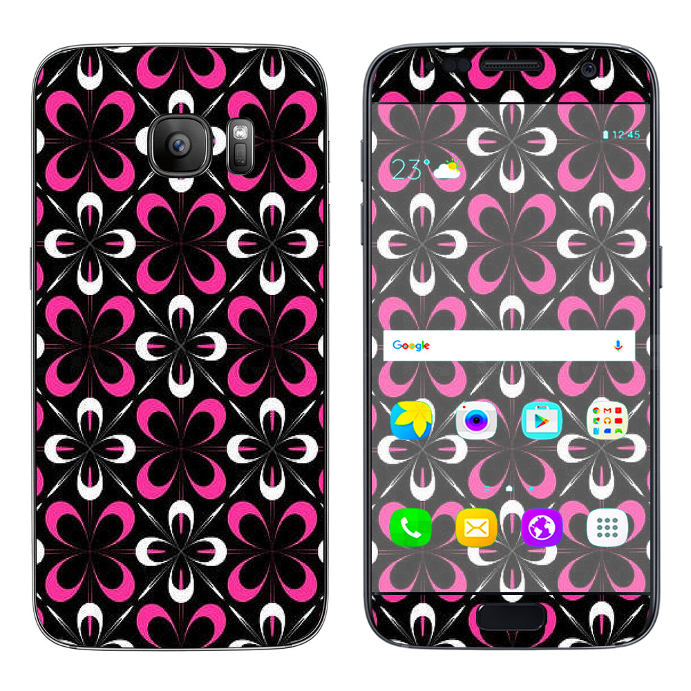  Abstract Pink Black Pattern Samsung Galaxy S7 Skin