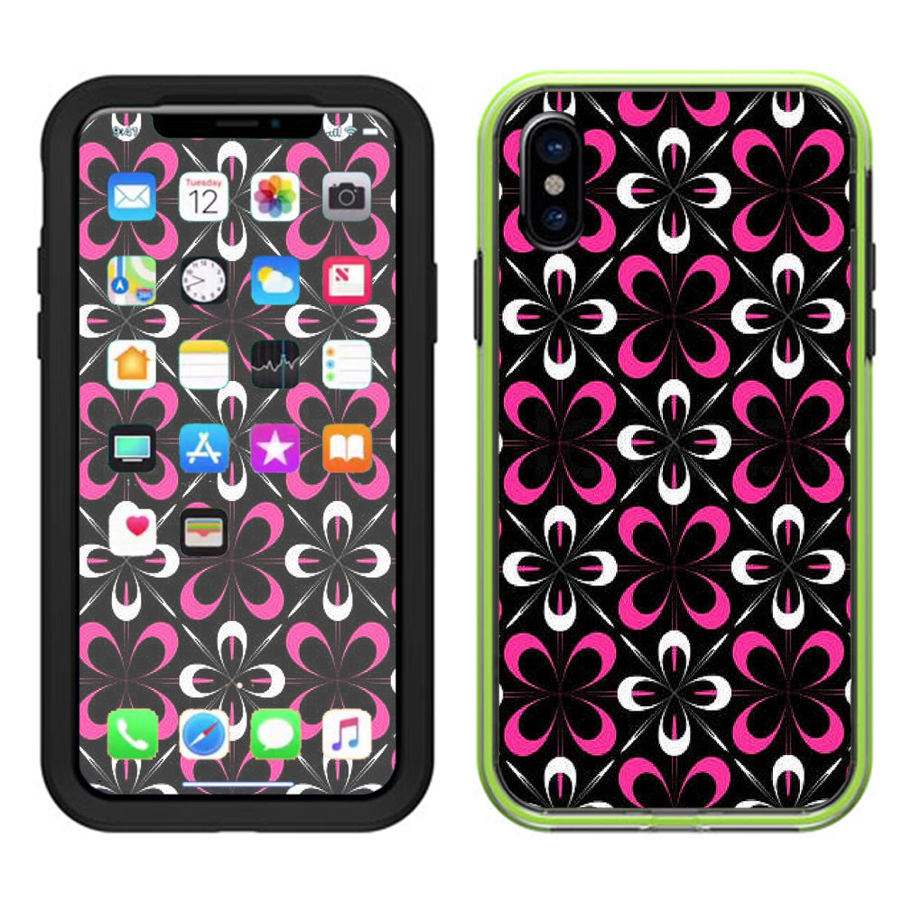  Abstract Pink Black Pattern Lifeproof Slam Case iPhone X Skin