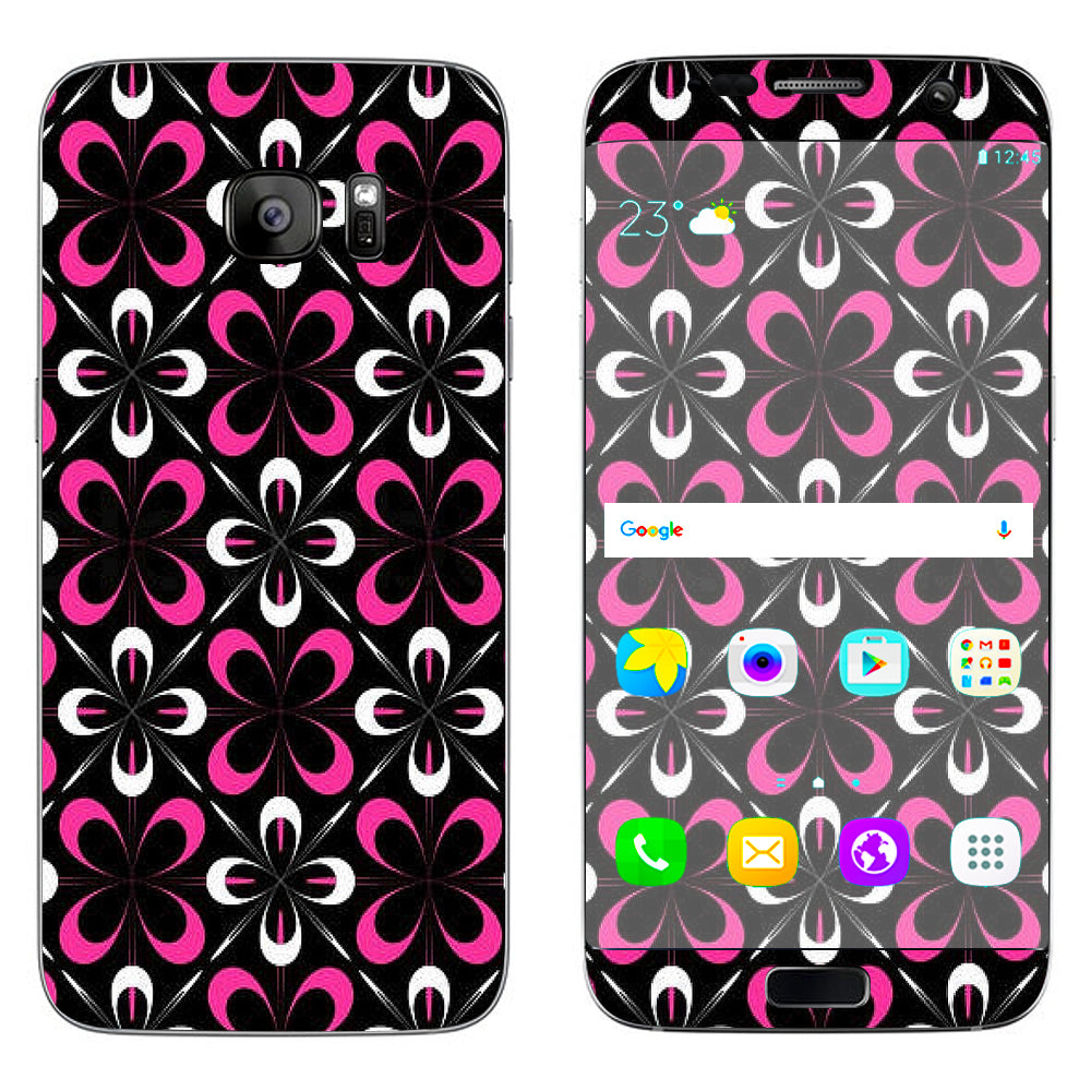  Abstract Pink Black Pattern Samsung Galaxy S7 Edge Skin