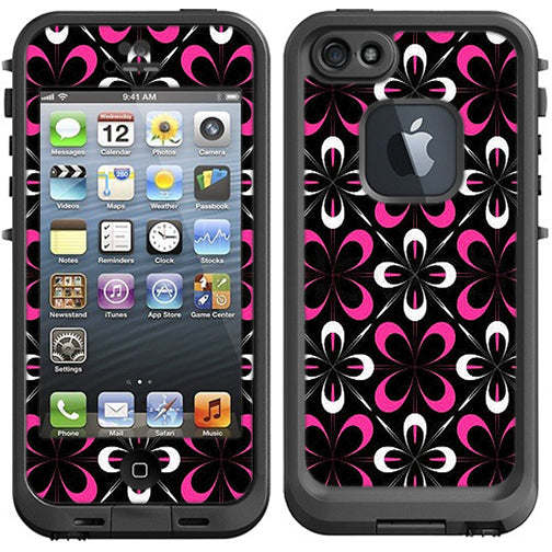  Abstract Pink Black Pattern Lifeproof Fre iPhone 5 Skin