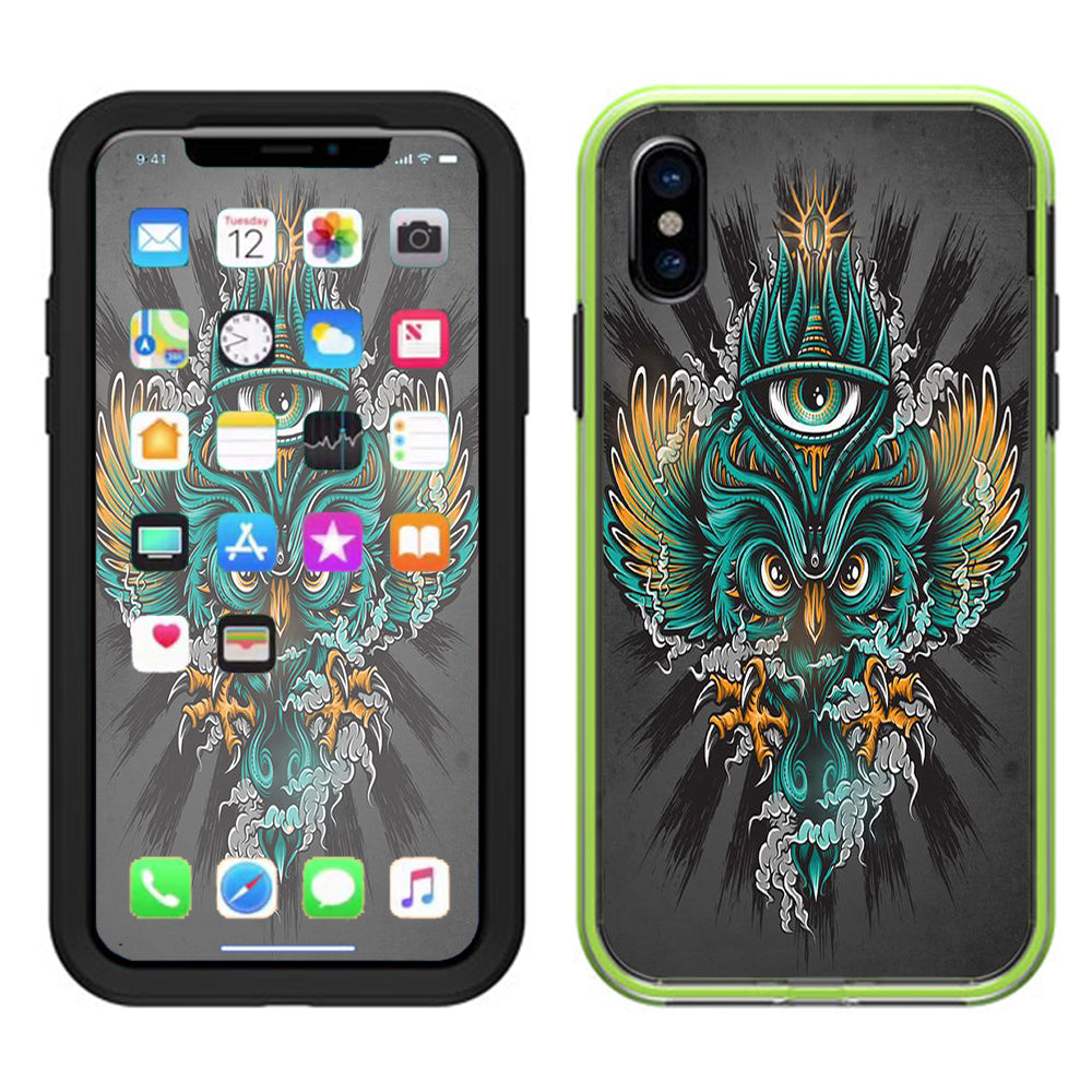  Owl Eye Tattoo Art Lifeproof Slam Case iPhone X Skin